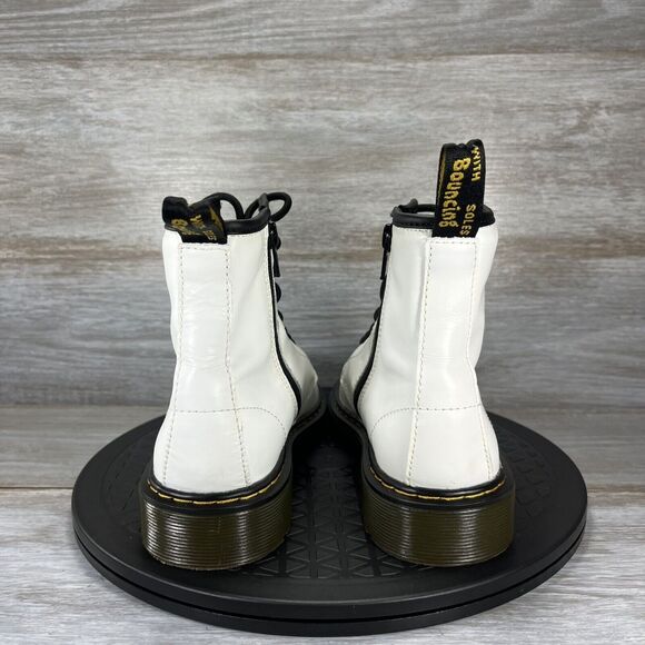 Dr. Martens Women's Zavala White Leather Lace Up Ankle Combat Boots Size 5 - Picture 4 of 9